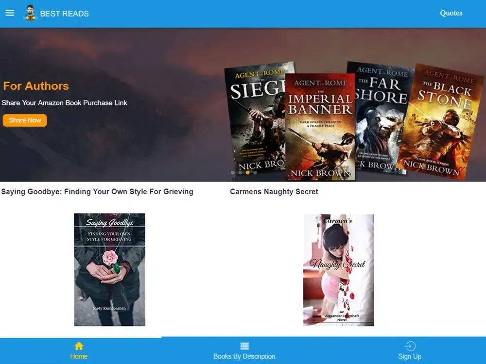 Capturas de tela do Best Book Read iPad 