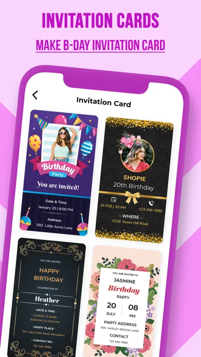 صور Bday Video Maker, Wishes, Card