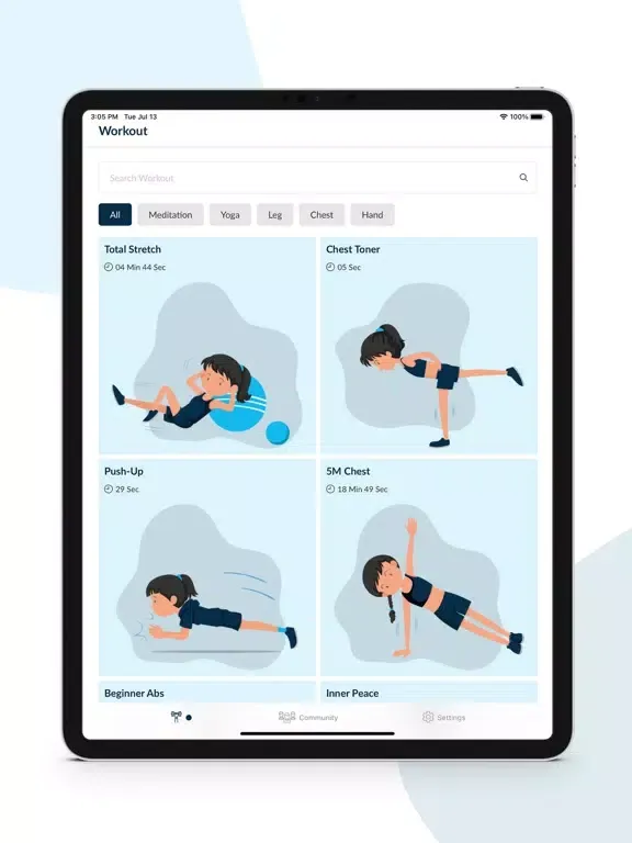 ภาพหน้าจอของ BlueLight Health iPad 
