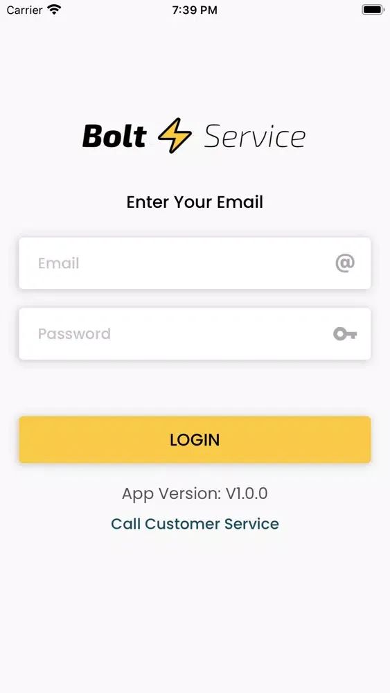 Tangkapan skrin Bolt Service