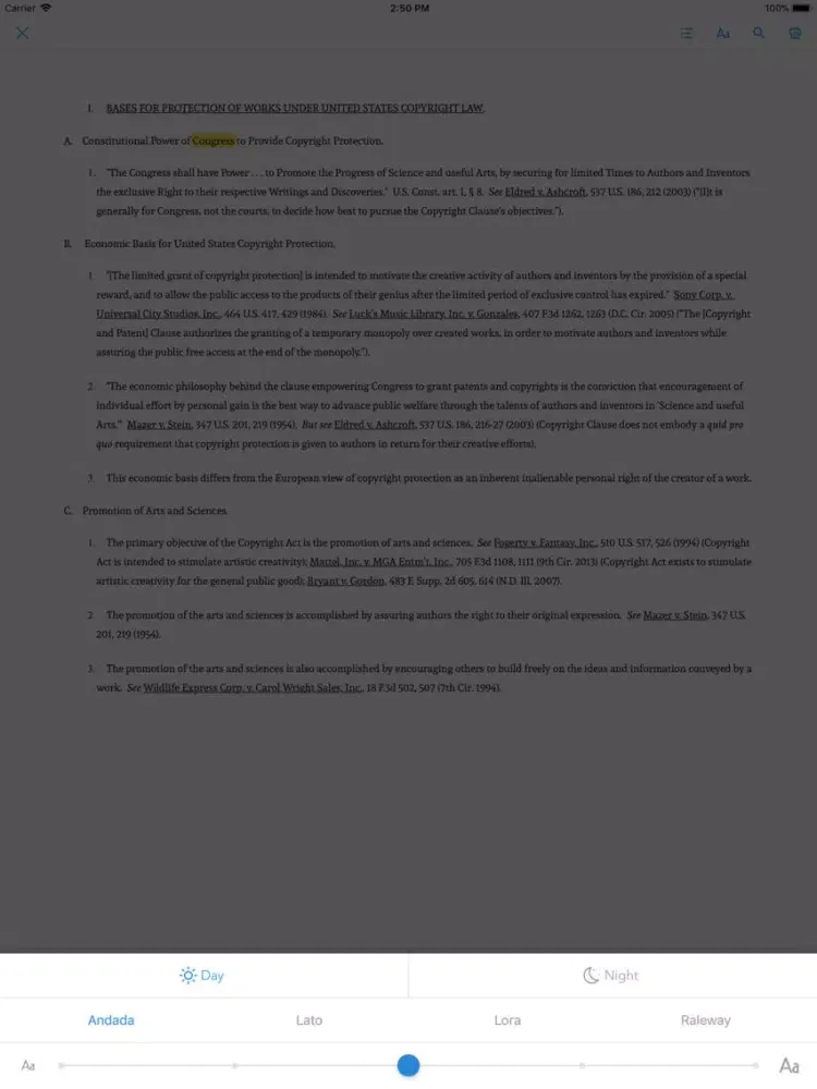 Copyright Law iPad  سکرین شاٹس