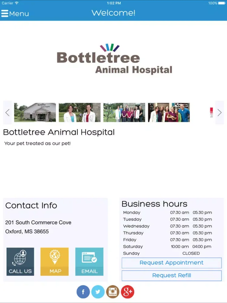 Bottletree Animal Hospital iPad  スクリーンショット