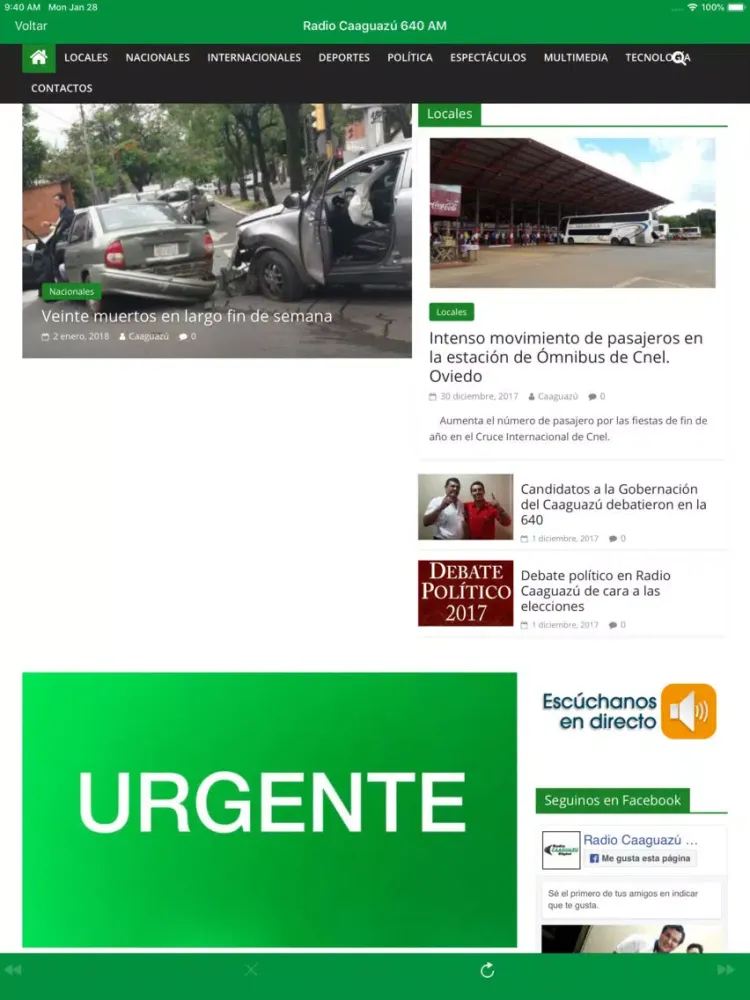 Capturas de tela do Radio Caaguazú 640 AM iPad 
