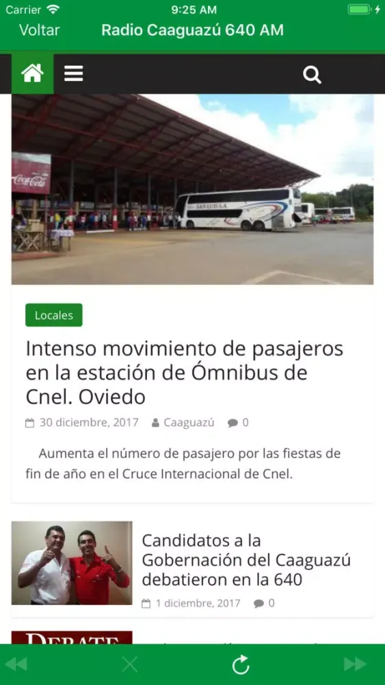 Capturas de tela do Radio Caaguazú 640 AM