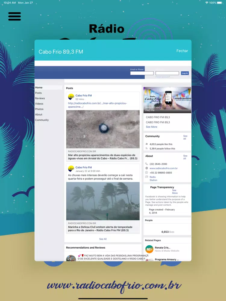 Rádio Cabo Frio 89,3 FM iPad 應用截圖