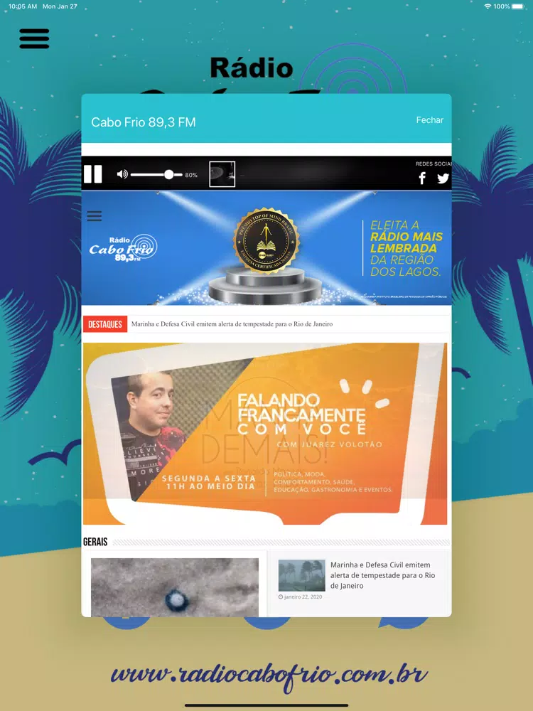 Rádio Cabo Frio 89,3 FM iPad 應用截圖