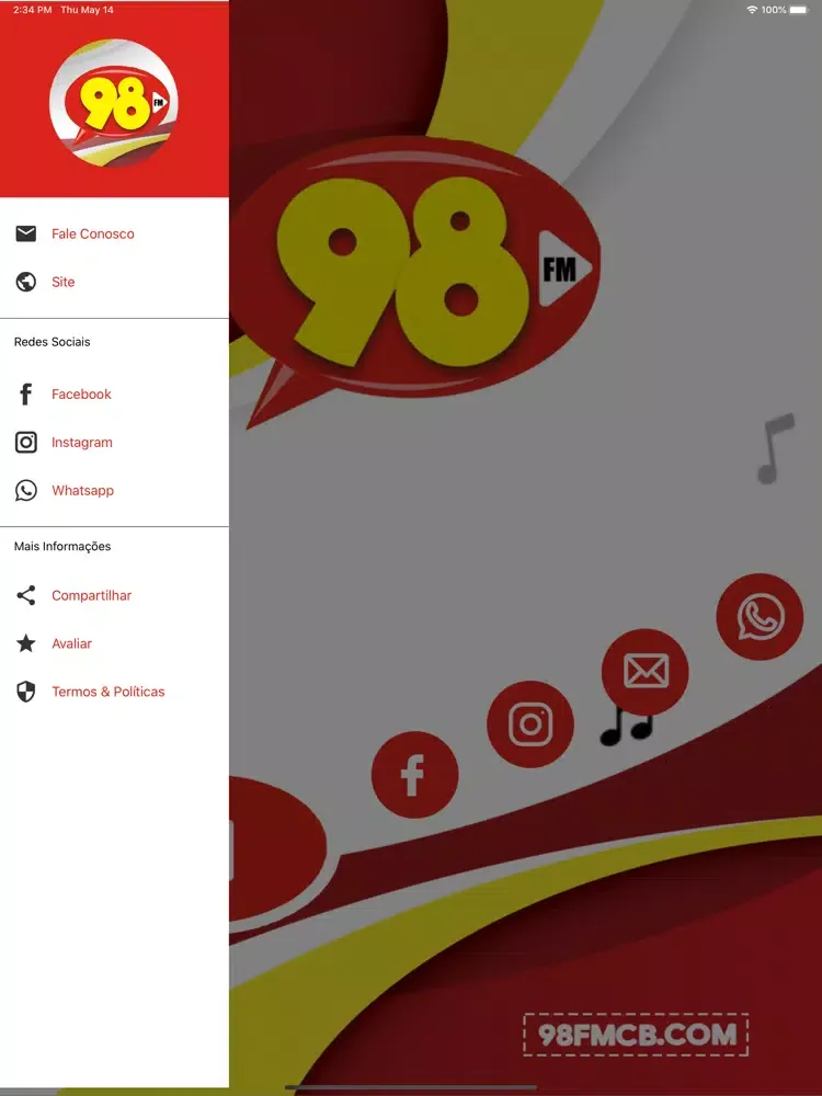 Rádio 98 FM Campo Belo iPad 应用截图