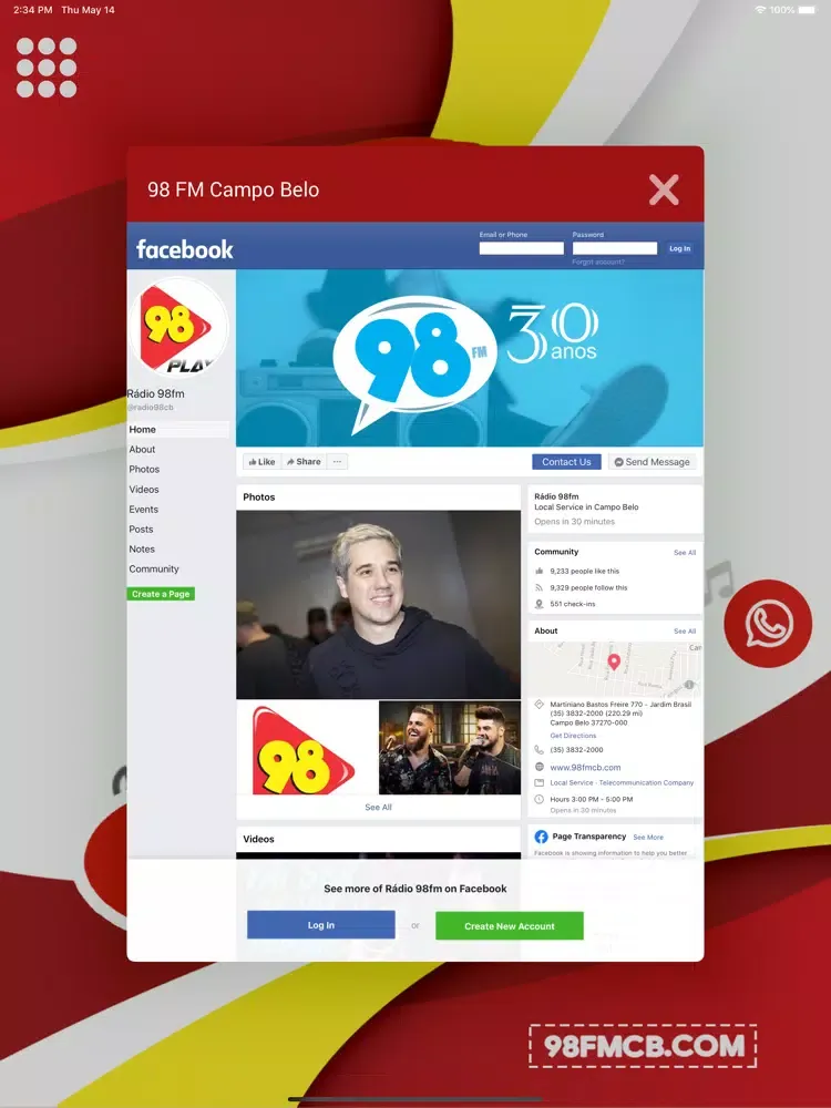 Rádio 98 FM Campo Belo iPad 应用截图