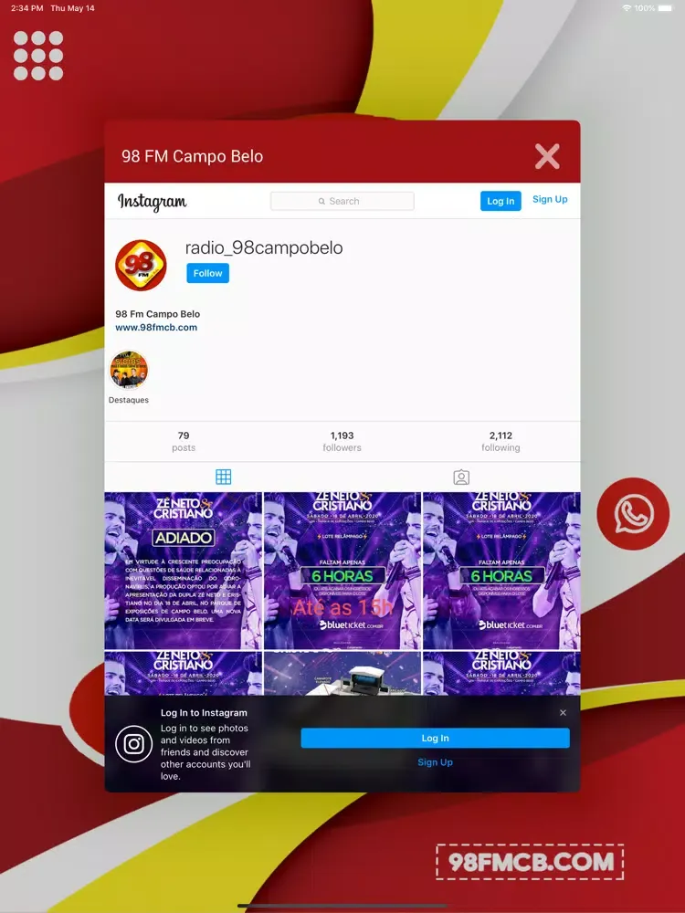 Rádio 98 FM Campo Belo iPad 应用截图