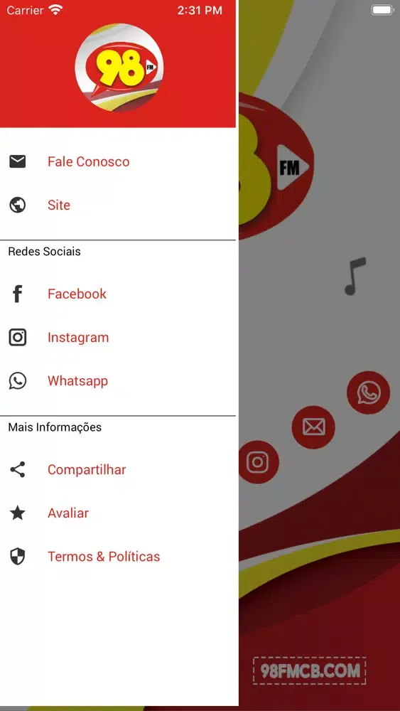 Rádio 98 FM Campo Belo应用截图