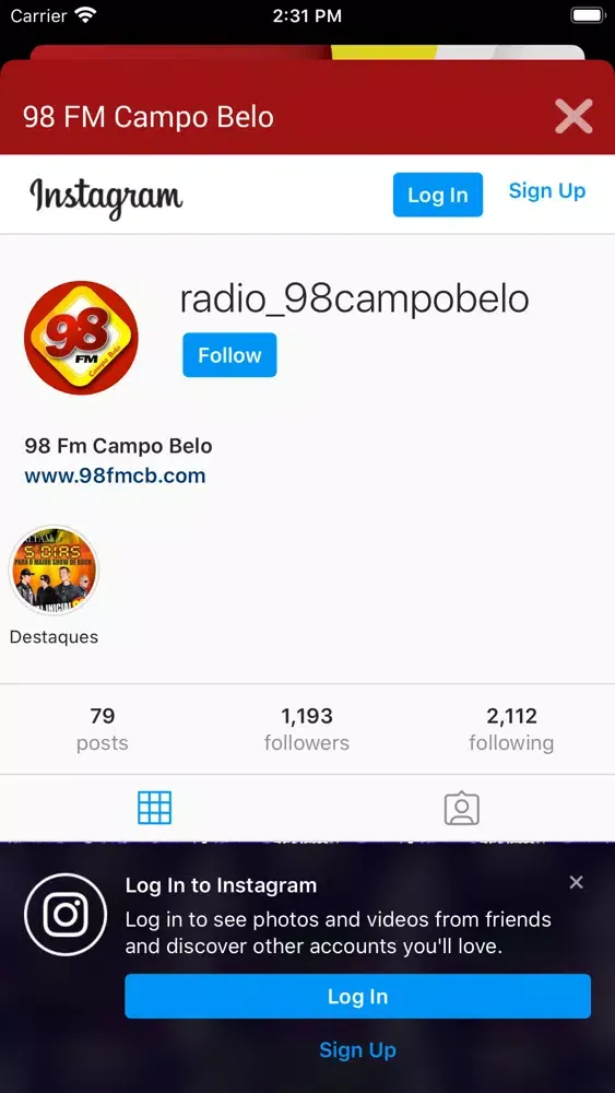 Rádio 98 FM Campo Belo应用截图