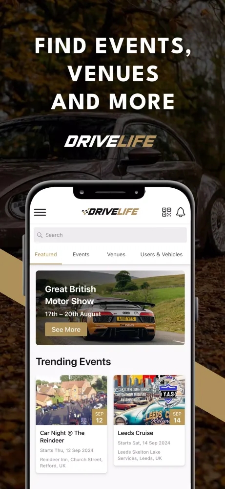 Tangkapan layar DriveLife by CarEvents.com