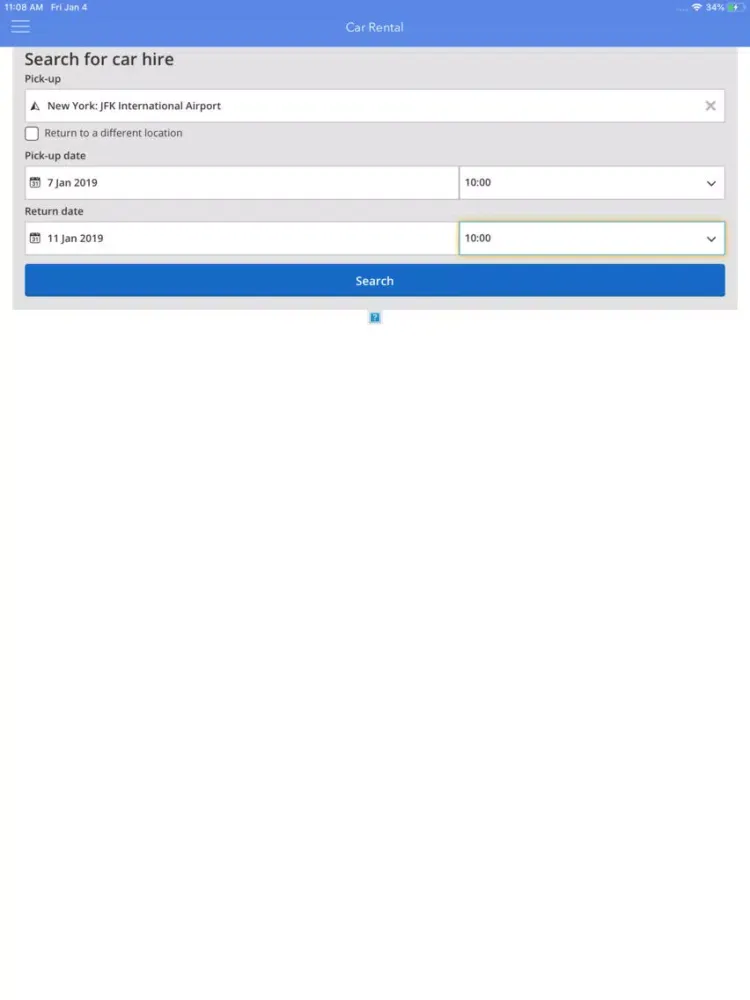 Car Rental USA iPad  Screenshots