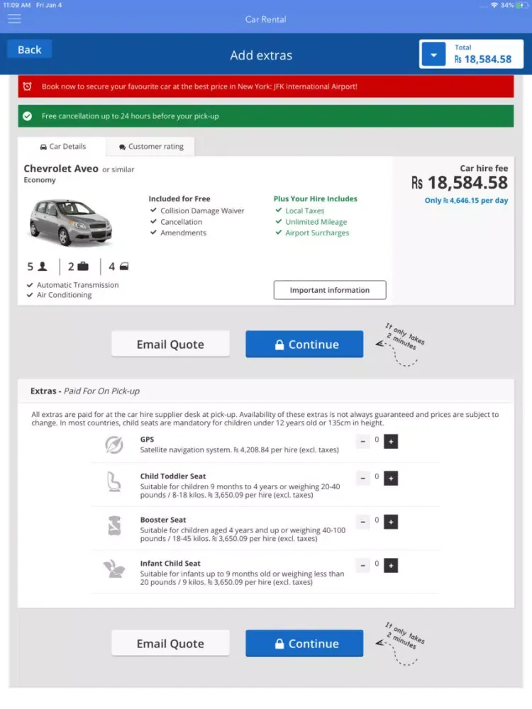 Car Rental USA iPad  Screenshots