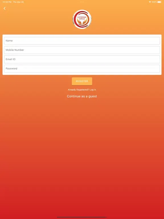 Catering Circle iPad  Ekran Görüntüleri