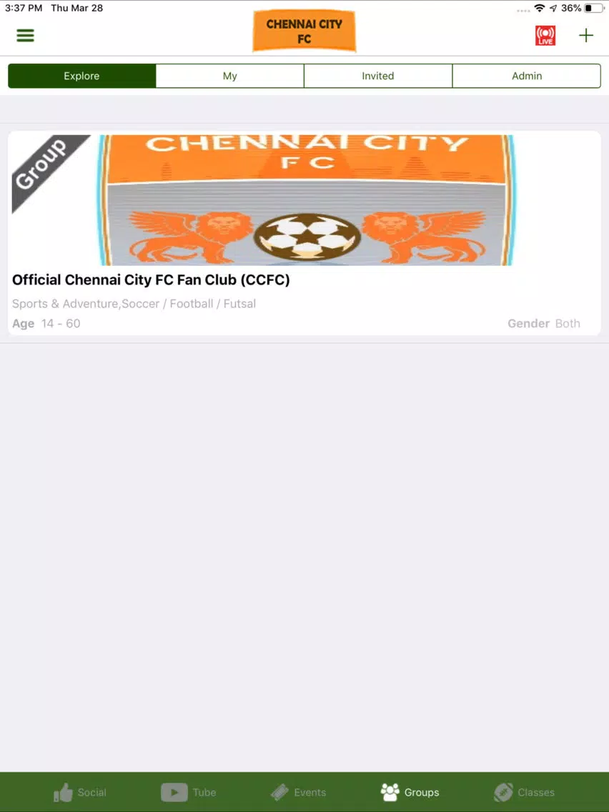 ภาพหน้าจอของ Official-Chennai CityFC (CCFC) iPad 