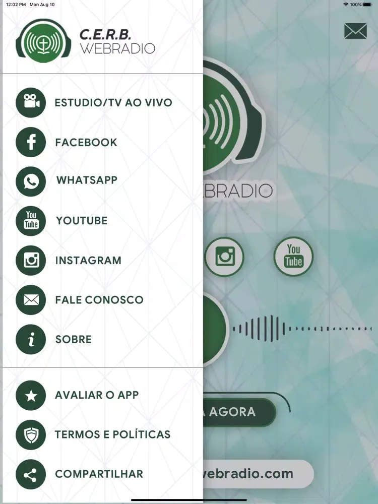 Captures d'écran de CERB Web Rádio e TV iPad 