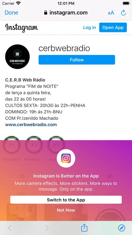 Captures d'écran de CERB Web Rádio e TV