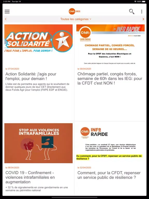 CFDT ENEDIS iPad  سکرین شاٹس