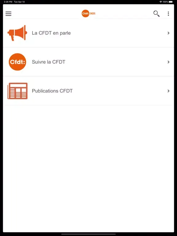 CFDT ENEDIS iPad  سکرین شاٹس