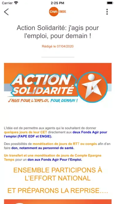 CFDT ENEDIS سکرین شاٹس