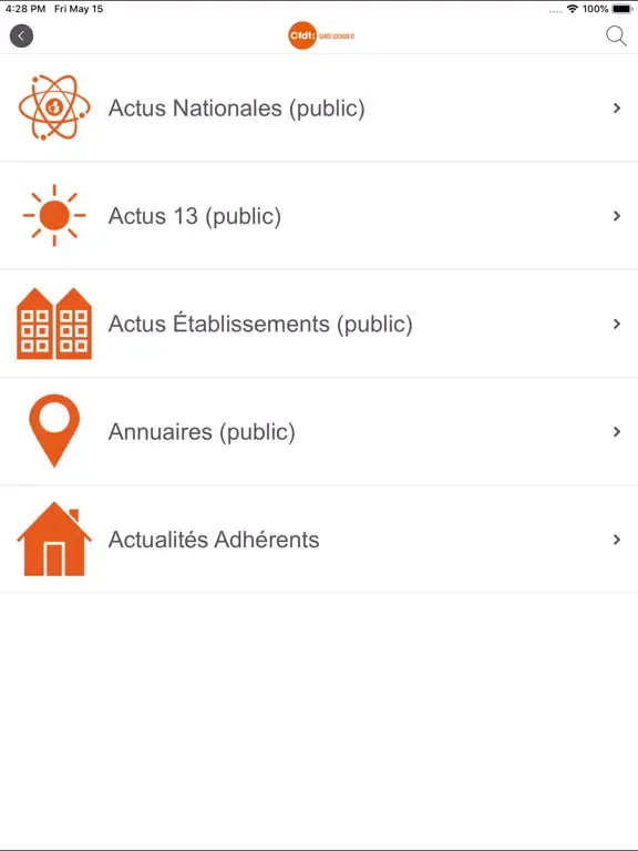 Capturas de tela do CFDT SD 13 iPad 