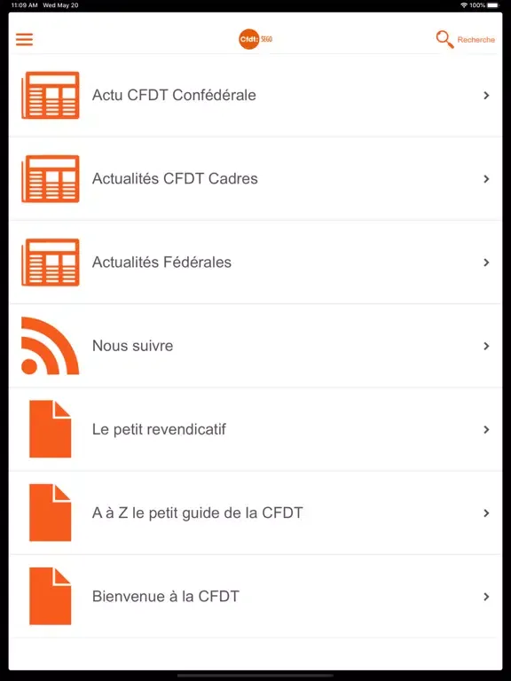 CFDT SEGO iPad  스크린샷