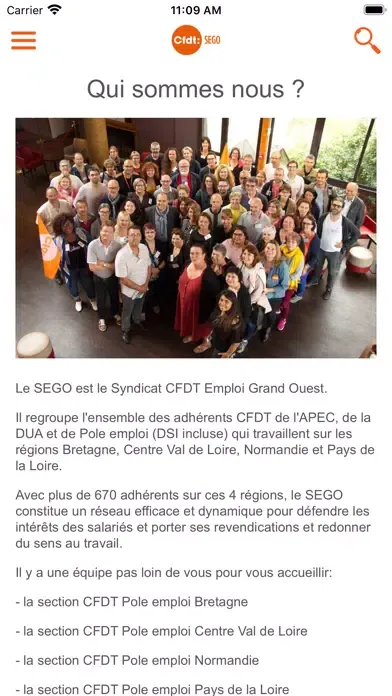 CFDT SEGO 스크린샷