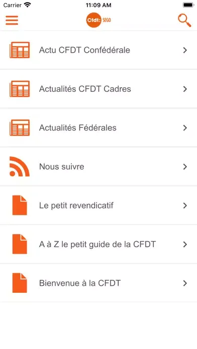 CFDT SEGO 스크린샷