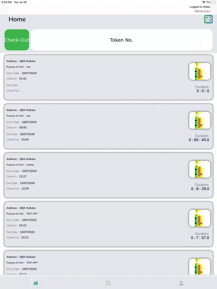 Zrzuty ekranu Chk-In iPad 