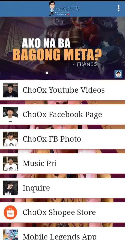 Tangkapan layar ChoOx TV Videos