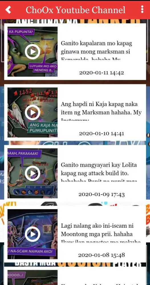 Tangkapan layar ChoOx TV Videos
