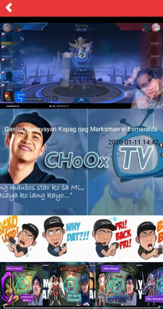 Tangkapan layar ChoOx TV Videos