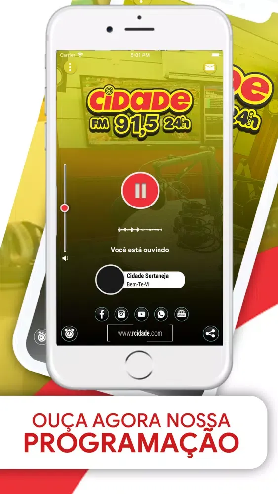 Tangkapan layar Rádio Cidade FM 91,5