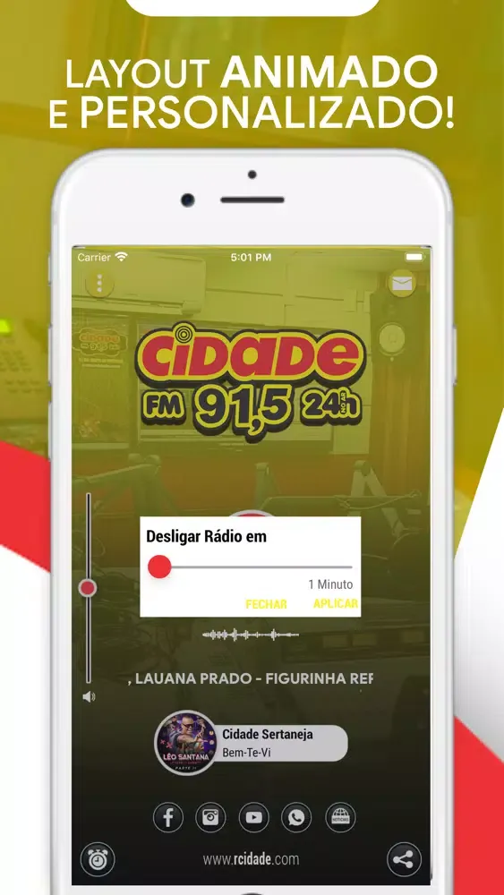 Tangkapan layar Rádio Cidade FM 91,5