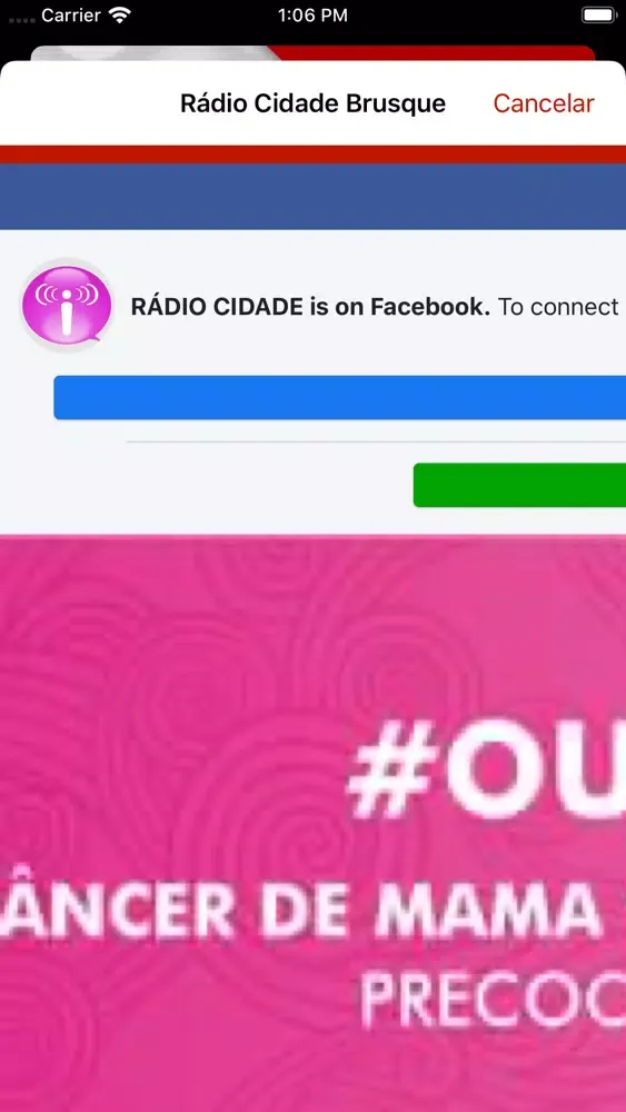 Tangkapan skrin Rádio Cidade Brusque
