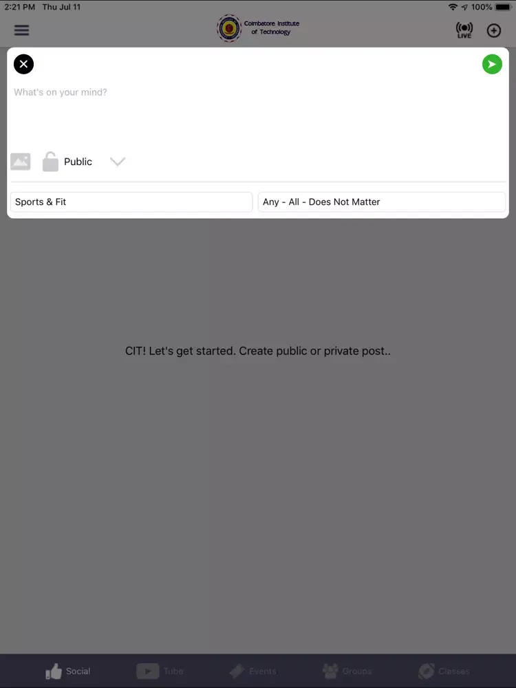 ภาพหน้าจอของ CIT Clubs iPad 