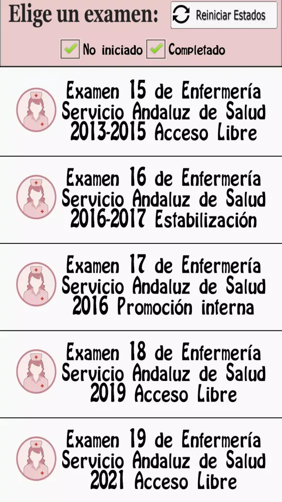 TestOpos Enfermería Screenshots