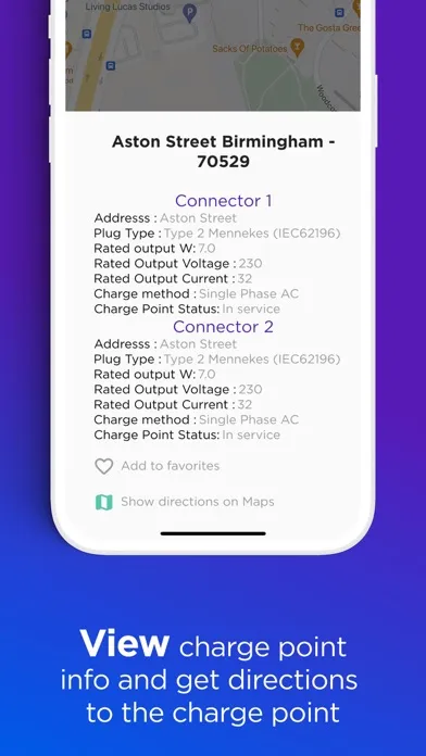 Zrzuty ekranu ConnectVolt - EV Charger Map