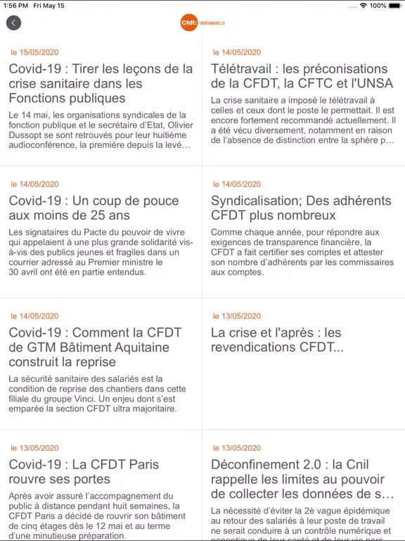 CFDT CASA iPad 应用截图
