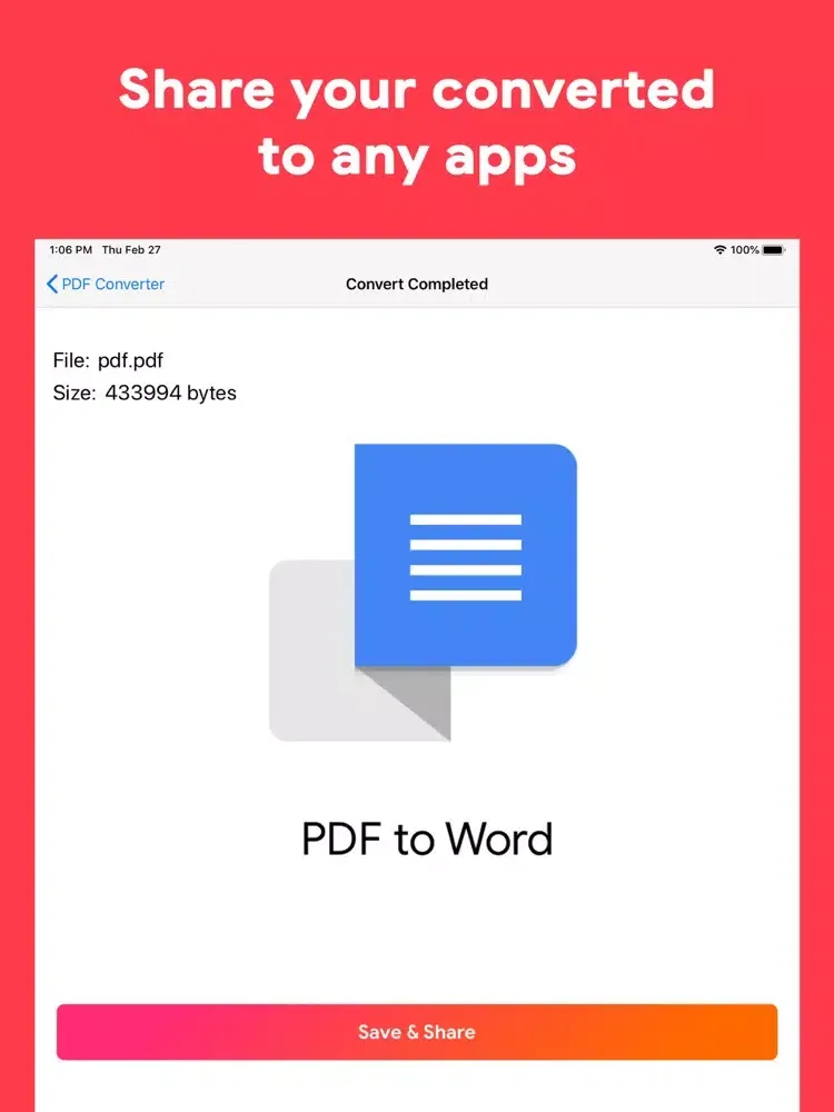PDF Converter · Convert to PDF iPad  سکرین شاٹس