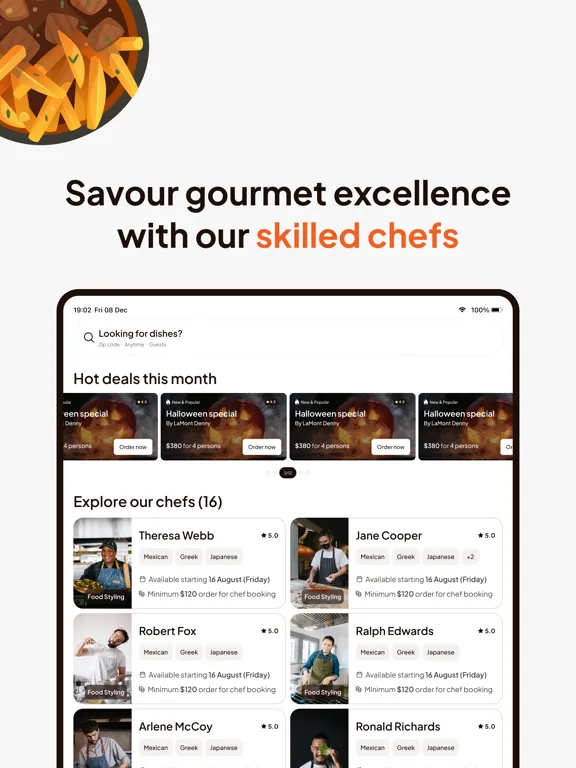 Ảnh chụp màn hình của CookinGenie - Book a Chef iPad 