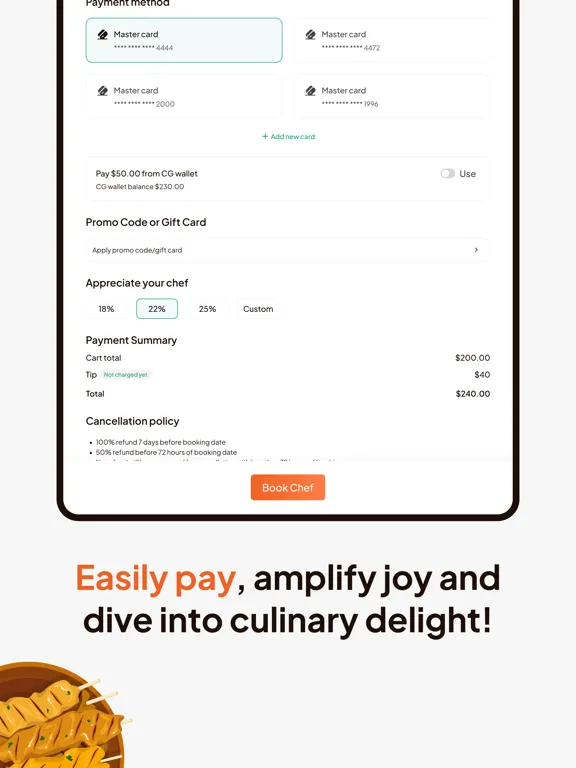 Ảnh chụp màn hình của CookinGenie - Book a Chef iPad 