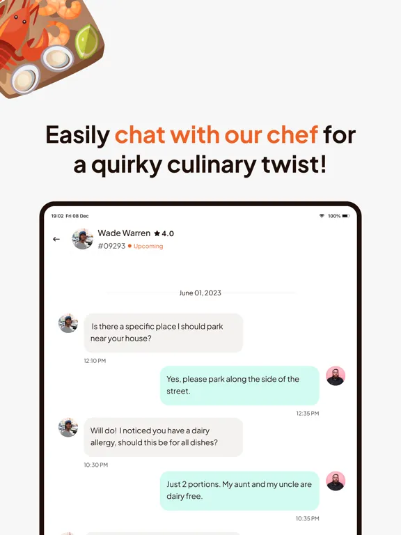 Ảnh chụp màn hình của CookinGenie - Book a Chef iPad 