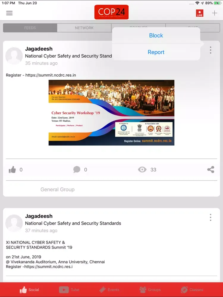 Capturas de tela do COP24 iPad 