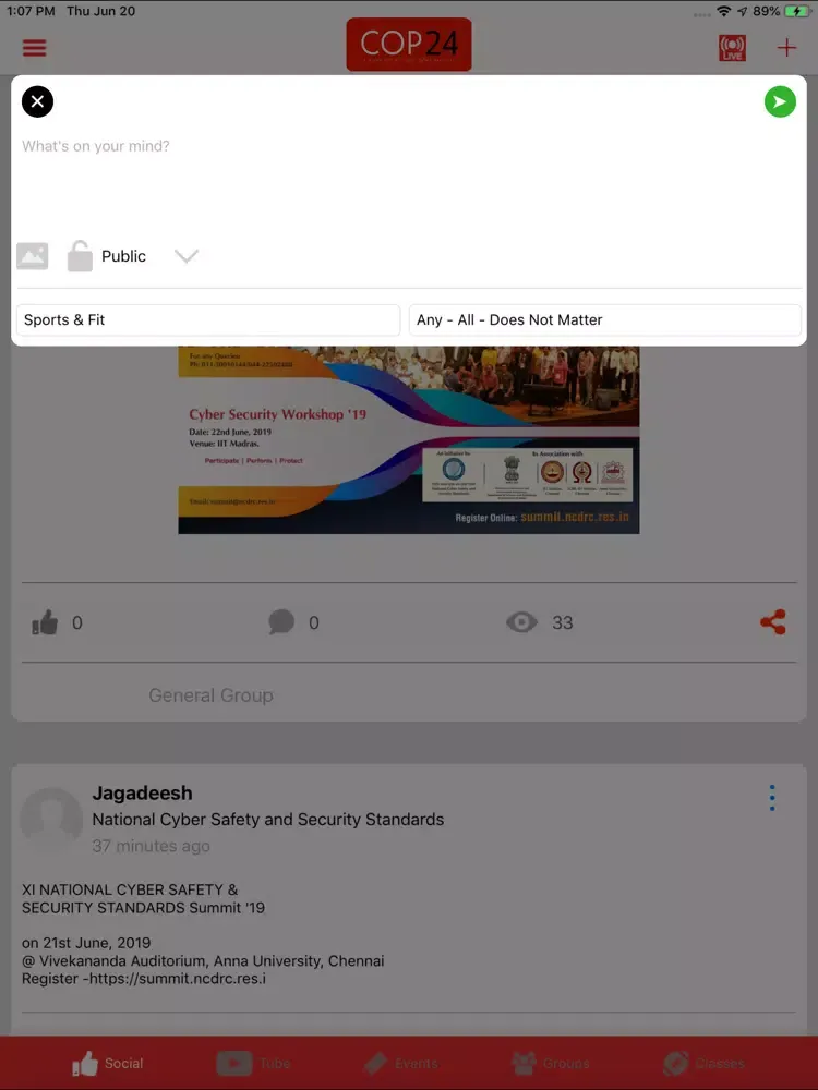 Capturas de tela do COP24 iPad 
