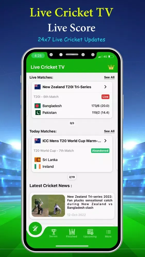 Скриншоты Live Cricket TV : Live Score