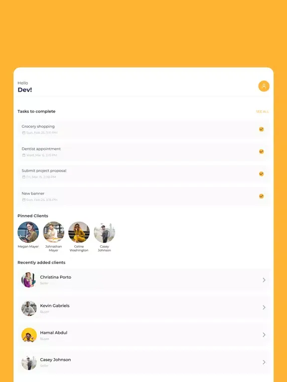Capturas de tela do Client Keeper CRM iPad 