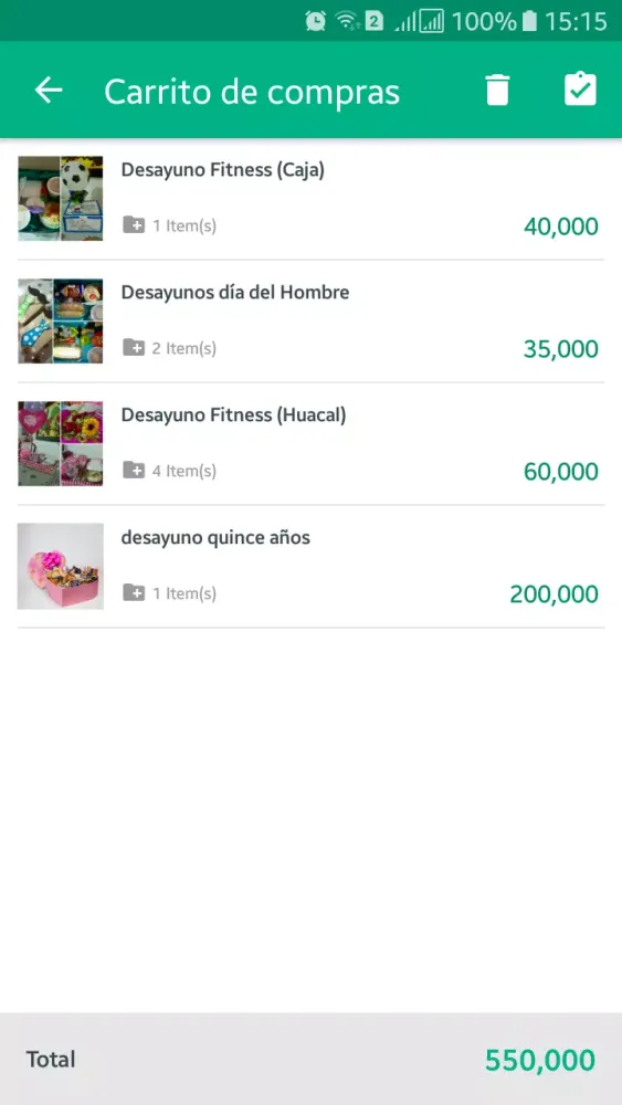 Tangkapan layar Detalles Caro