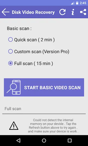 Tangkapan layar Disk Video Recovery